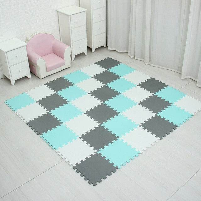MQIAOHAM Baby EVA Foam Play Puzzle Mat 18pcs/lot Black and White Interlocking Exercise Tiles Floor Carpet And Rug for Kids Pad