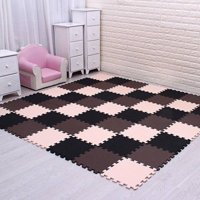 MQIAOHAM Baby EVA Foam Play Puzzle Mat 18pcs/lot Black and White Interlocking Exercise Tiles Floor Carpet And Rug for Kids Pad