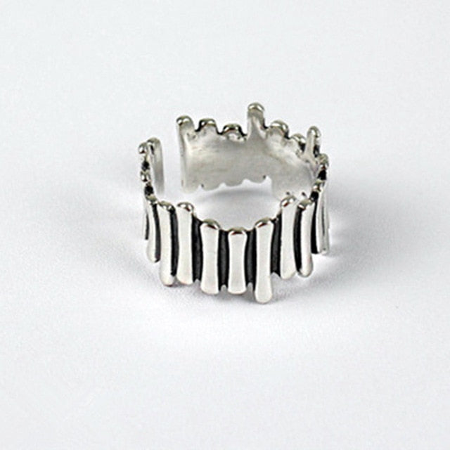 High Quality Fashion 925 Sterling Silver Geometric Layer Smile Face Adjustable Rings For Women Wholesale Jewelry