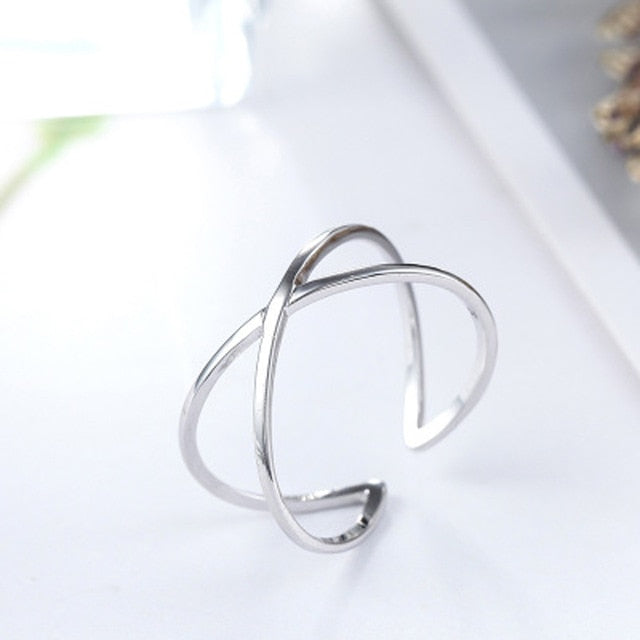 High Quality Fashion 925 Sterling Silver Geometric Layer Smile Face Adjustable Rings For Women Wholesale Jewelry