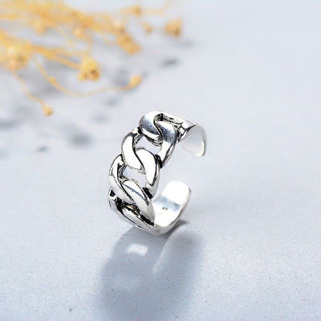 High Quality Fashion 925 Sterling Silver Geometric Layer Smile Face Adjustable Rings For Women Wholesale Jewelry