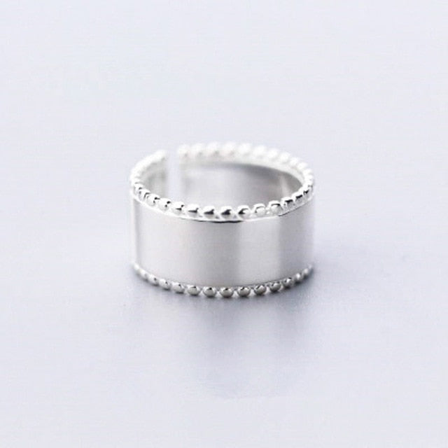 High Quality Fashion 925 Sterling Silver Geometric Layer Smile Face Adjustable Rings For Women Wholesale Jewelry