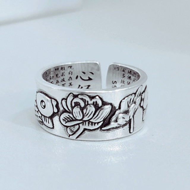 High Quality Fashion 925 Sterling Silver Geometric Layer Smile Face Adjustable Rings For Women Wholesale Jewelry