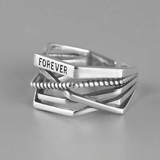 High Quality Fashion 925 Sterling Silver Geometric Layer Smile Face Adjustable Rings For Women Wholesale Jewelry