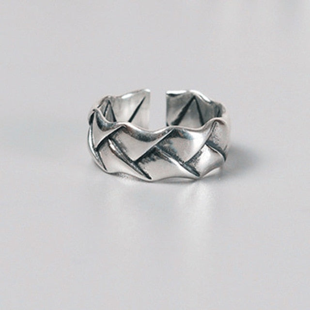 High Quality Fashion 925 Sterling Silver Geometric Layer Smile Face Adjustable Rings For Women Wholesale Jewelry