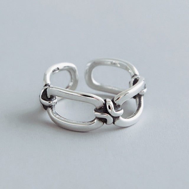 High Quality Fashion 925 Sterling Silver Geometric Layer Smile Face Adjustable Rings For Women Wholesale Jewelry