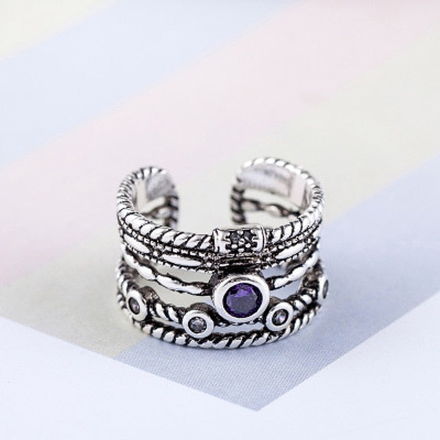 High Quality Fashion 925 Sterling Silver Geometric Layer Smile Face Adjustable Rings For Women Wholesale Jewelry