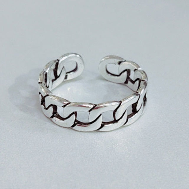 High Quality Fashion 925 Sterling Silver Geometric Layer Smile Face Adjustable Rings For Women Wholesale Jewelry