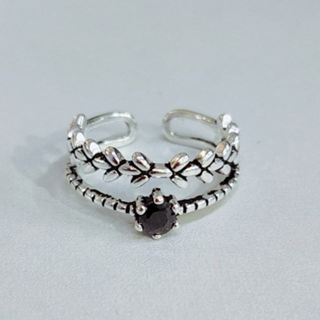 High Quality Fashion 925 Sterling Silver Geometric Layer Smile Face Adjustable Rings For Women Wholesale Jewelry