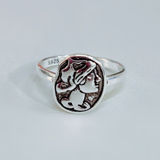 High Quality Fashion 925 Sterling Silver Geometric Layer Smile Face Adjustable Rings For Women Wholesale Jewelry