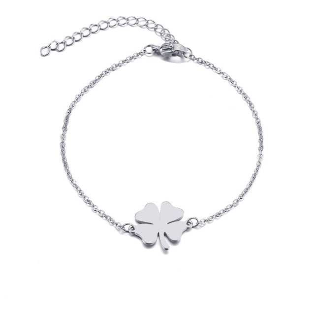 DOTIFI For Women Stainless Steel Bracelet Lucky Clover Gold and Silver Color Pulseira Feminina Lover Engagement Jewelry