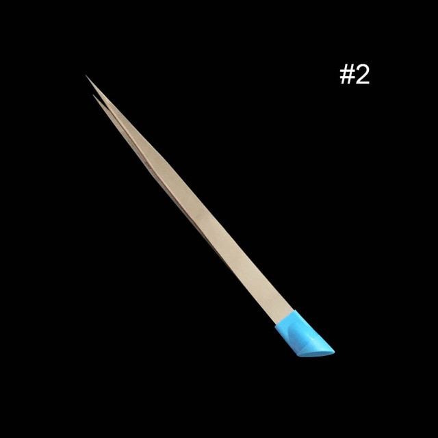 1pc 2 heads Straight Nail Tweezers with Silicone Pressing Head for 3D Sticker Rhinestones Water Sticker Picker Metal Nails Tools