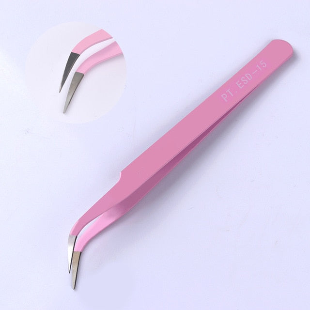 1pc 2 heads Straight Nail Tweezers with Silicone Pressing Head for 3D Sticker Rhinestones Water Sticker Picker Metal Nails Tools