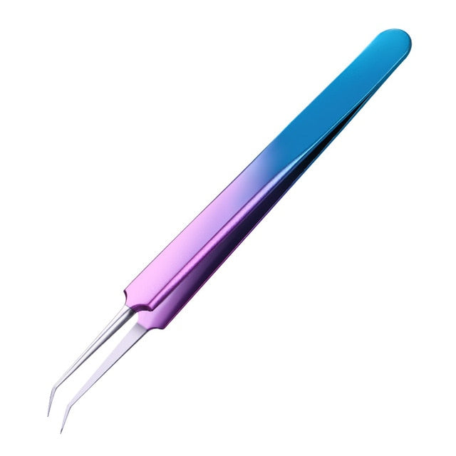 1pc 2 heads Straight Nail Tweezers with Silicone Pressing Head for 3D Sticker Rhinestones Water Sticker Picker Metal Nails Tools