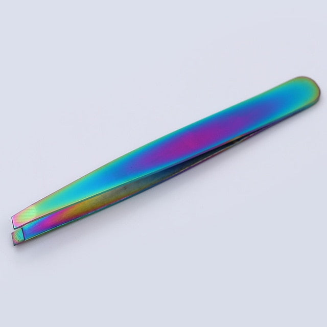 1pc 2 heads Straight Nail Tweezers with Silicone Pressing Head for 3D Sticker Rhinestones Water Sticker Picker Metal Nails Tools