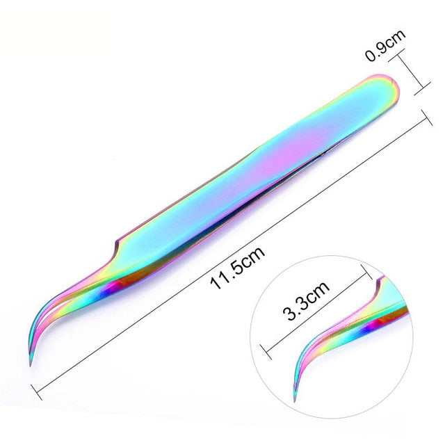 1pc 2 heads Straight Nail Tweezers with Silicone Pressing Head for 3D Sticker Rhinestones Water Sticker Picker Metal Nails Tools