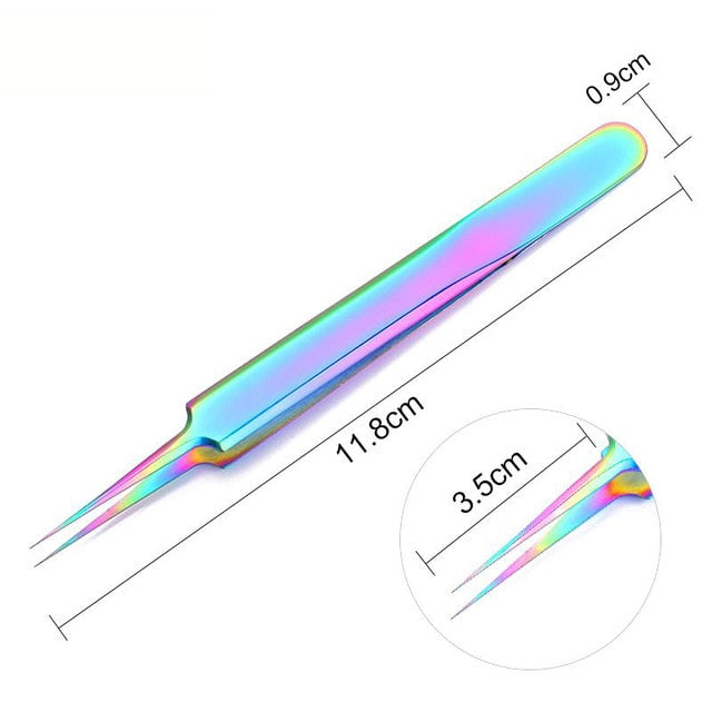 1pc 2 heads Straight Nail Tweezers with Silicone Pressing Head for 3D Sticker Rhinestones Water Sticker Picker Metal Nails Tools