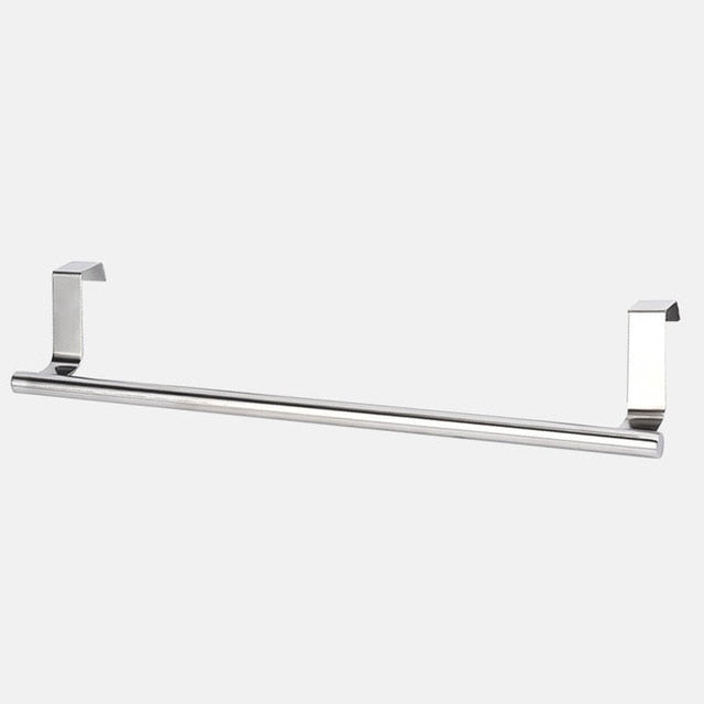 2 Size Towel Racks Over Kitchen Cabinet Door Towel Rack Bar Hanging Holder Bathroom Shelf Rack Home Organizer Long Wall Hook