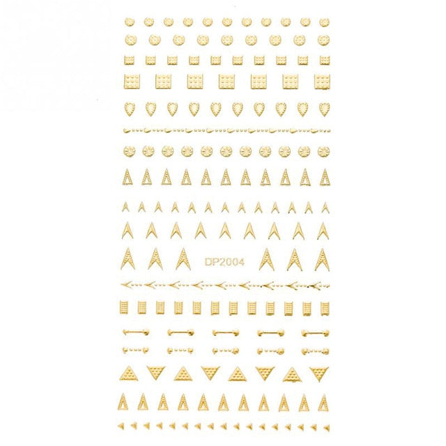 Gold 3D Nail Sticker Curve Stripe Lines Nails Stickers Gradient Adhesive Striping Tape Nail Foil Nail Art Stickers Decals Silver