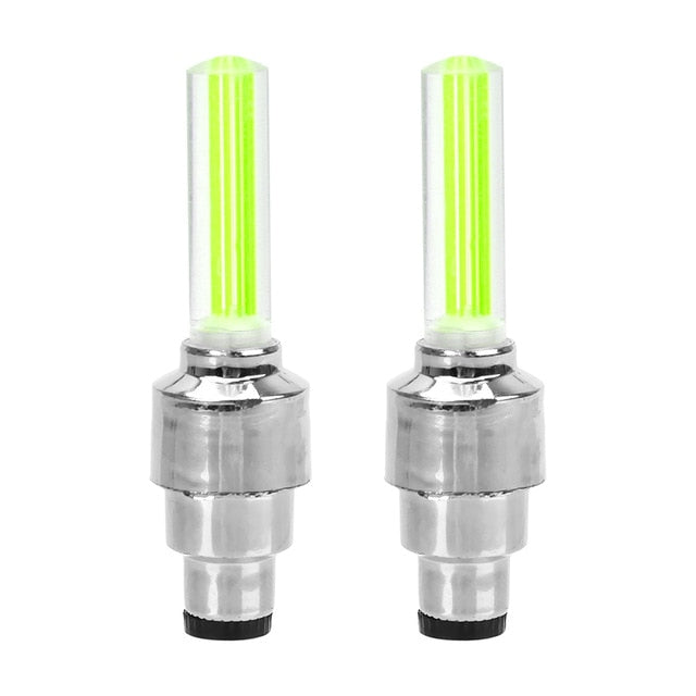 FORAUTO 2PCS Car Wheel LED Light Motocycle Bike Light Tire Valve Cap Decorative Lantern Tire Valve Cap Flash Spoke Neon Lamp
