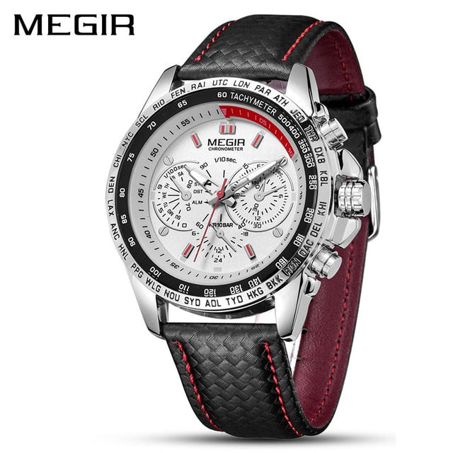 MEGIR Mens Watches Top Brand Luxury Quartz Watch Men Fashion Luminous Army Waterproof Men Wrist Watch Relogio Masculino 1010G