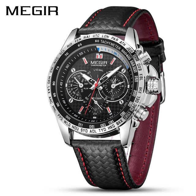 MEGIR Mens Watches Top Brand Luxury Quartz Watch Men Fashion Luminous Army Waterproof Men Wrist Watch Relogio Masculino 1010G