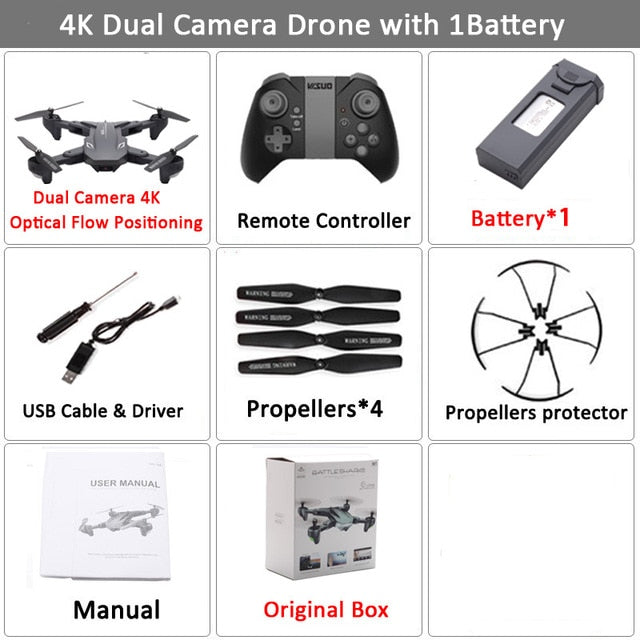 Visuo XS816 RC Drone with 50 Times Zoom WiFi FPV 4K Dual Camera Optical Flow Quadcopter Foldable Selfie Dron VS SG106 M70