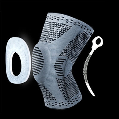 1 pcs Knee Patella Protector Brace Silicone Spring Knee Pad Basketball Running Compression Knee Sleeve Support Sports Kneepads