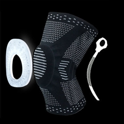 1 pcs Knee Patella Protector Brace Silicone Spring Knee Pad Basketball Running Compression Knee Sleeve Support Sports Kneepads