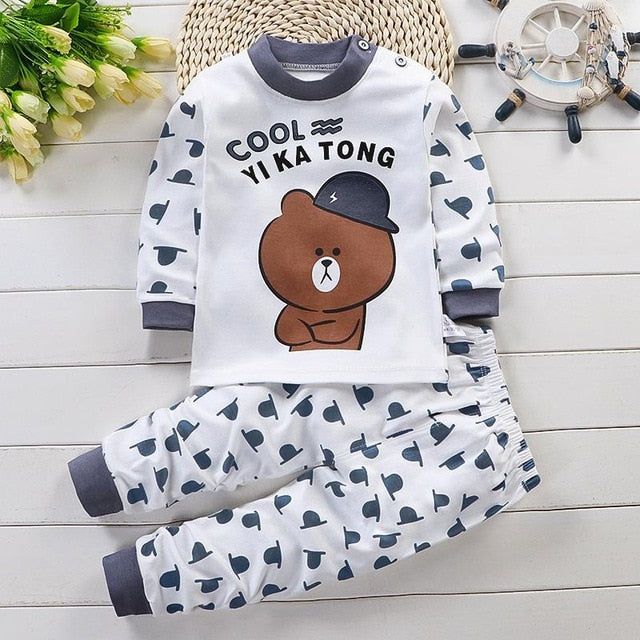 Children Pajamas Baby Clothing Set Kids Unicorn Cartoon Sleepwear Autumn Cotton Nightwear Boys Girls Animal Pyjamas Pijamas Set