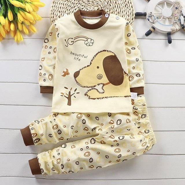 Children Pajamas Baby Clothing Set Kids Unicorn Cartoon Sleepwear Autumn Cotton Nightwear Boys Girls Animal Pyjamas Pijamas Set