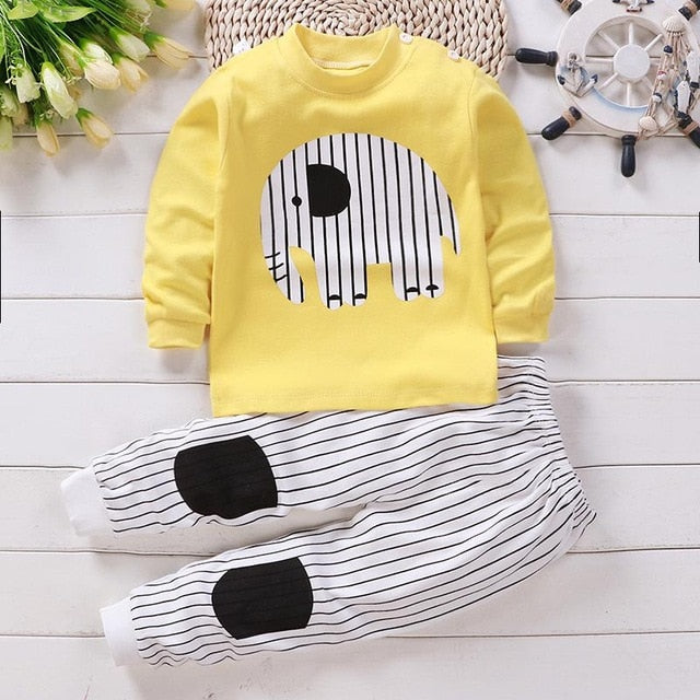 Children Pajamas Baby Clothing Set Kids Unicorn Cartoon Sleepwear Autumn Cotton Nightwear Boys Girls Animal Pyjamas Pijamas Set