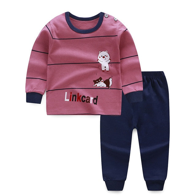 Children Pajamas Baby Clothing Set Kids Unicorn Cartoon Sleepwear Autumn Cotton Nightwear Boys Girls Animal Pyjamas Pijamas Set