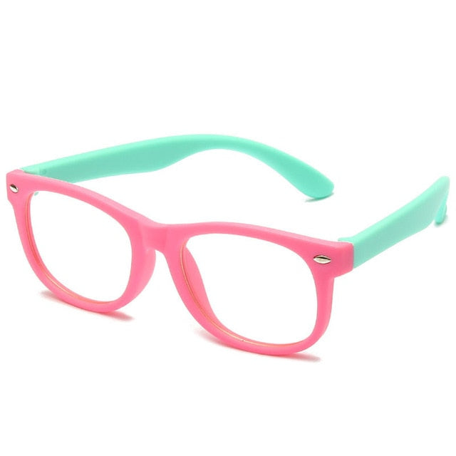 HOOLDW Anti blue Light Kids Glasses Children Square Optical Frame Eyeware Boy Girls Square Computer Transparent Eyeglasses UV400