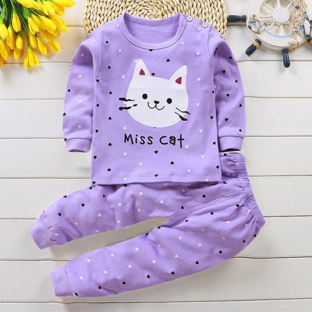 Children Pajamas Baby Clothing Set Kids Unicorn Cartoon Sleepwear Autumn Cotton Nightwear Boys Girls Animal Pyjamas Pijamas Set