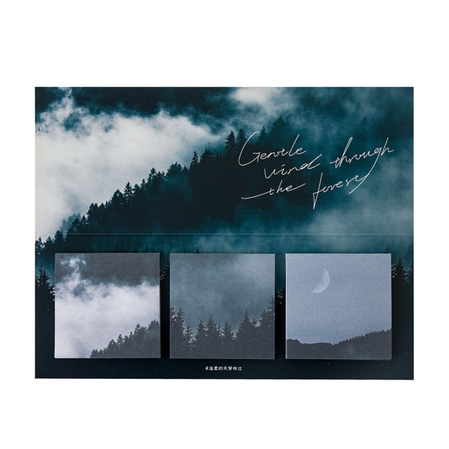 60 Sheets/pack Stars Moon Forest Theme Cute Memo Pad Stickers Decal Sticky Notes Scrapbooking Diy Kawaii Notepad Diary