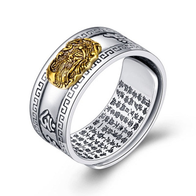 Feng Shui Pixiu Charms Ring Amulet Protection Wealth Lucky Open Adjustable Ring Buddhist Jewelry for Women Men Gift
