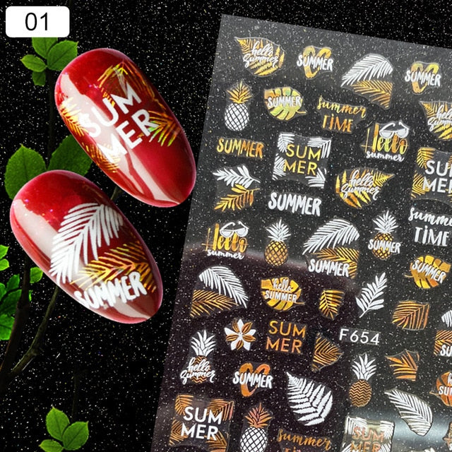 Gold 3D Nail Sticker Curve Stripe Lines Nails Stickers Gradient Adhesive Striping Tape Nail Foil Nail Art Stickers Decals Silver