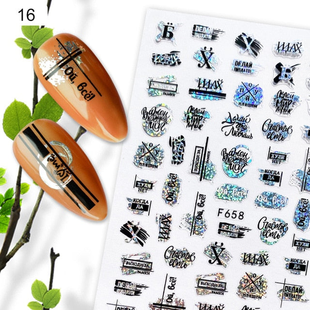 Gold 3D Nail Sticker Curve Stripe Lines Nails Stickers Gradient Adhesive Striping Tape Nail Foil Nail Art Stickers Decals Silver