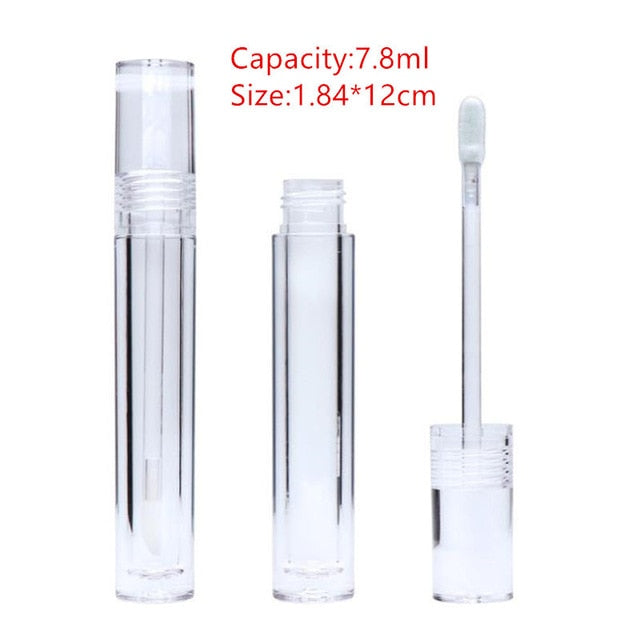 10/30/50pcs Empty 7.8ML Lipgloss Tubes Round Transparent Lip Gloss Tubes With Wand Empty Lip Gloss Tubes Clear Ship From USA