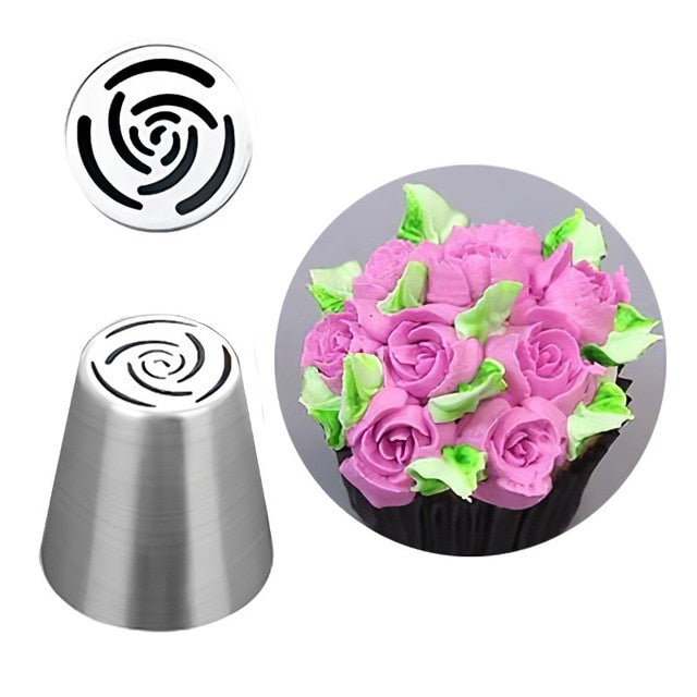 Russian Tulip Icing Piping Nozzles Stainless Steel Flower Cream Pastry Tips Nozzles Bag Cupcake Cake Decorating Tools