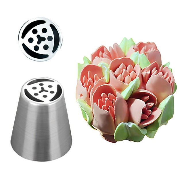 Russian Tulip Icing Piping Nozzles Stainless Steel Flower Cream Pastry Tips Nozzles Bag Cupcake Cake Decorating Tools