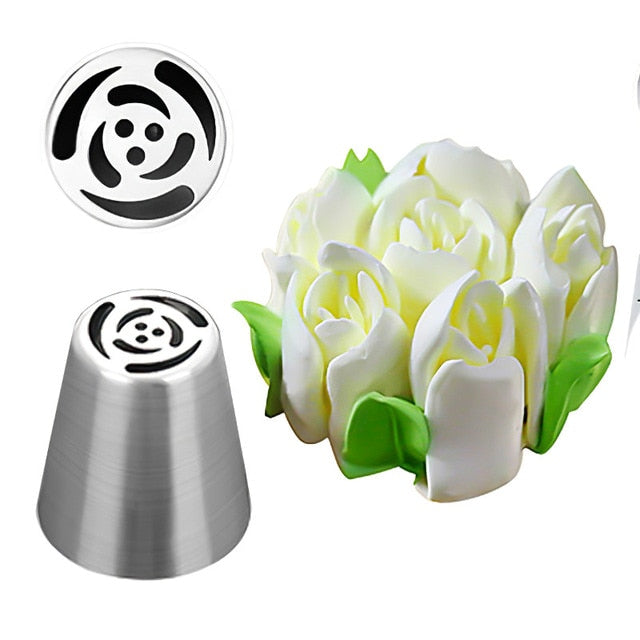 Russian Tulip Icing Piping Nozzles Stainless Steel Flower Cream Pastry Tips Nozzles Bag Cupcake Cake Decorating Tools