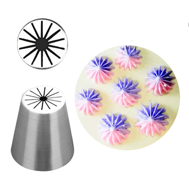 Russian Tulip Icing Piping Nozzles Stainless Steel Flower Cream Pastry Tips Nozzles Bag Cupcake Cake Decorating Tools
