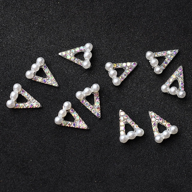 10pcs Gold 3D Simple Charm Crystal Japan Nail Rhinestone Alloy Nail Art Decorations Glitter DIY Nails Accessories Supplies HOT