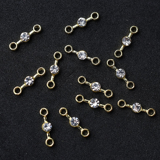 10pcs Gold 3D Simple Charm Crystal Japan Nail Rhinestone Alloy Nail Art Decorations Glitter DIY Nails Accessories Supplies HOT