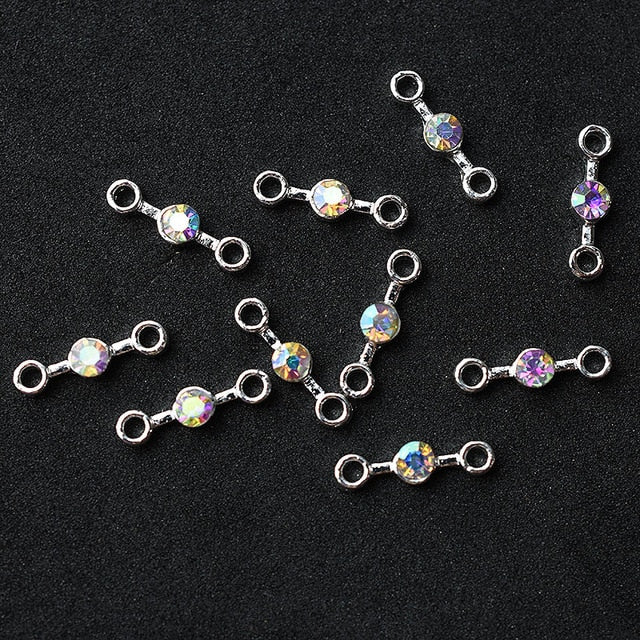 10pcs Gold 3D Simple Charm Crystal Japan Nail Rhinestone Alloy Nail Art Decorations Glitter DIY Nails Accessories Supplies HOT