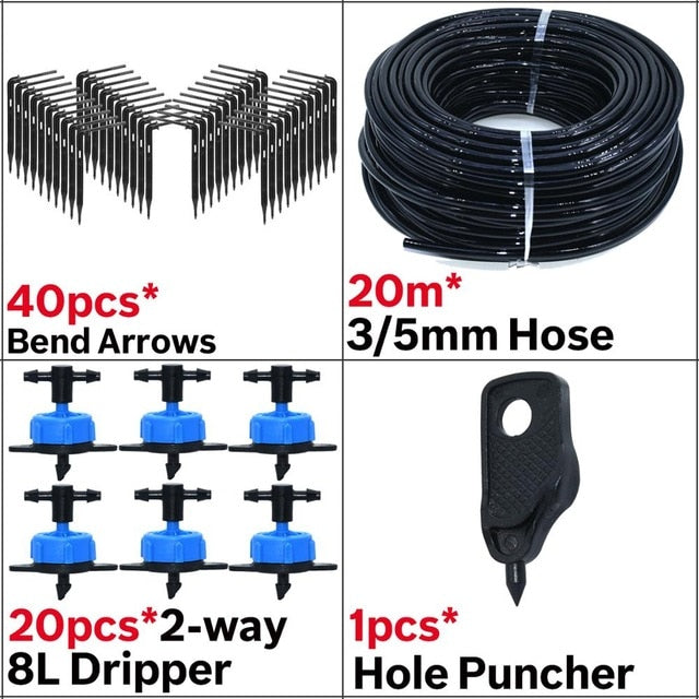 Greenhouse Drip Irrigation 4-way 3/5mm Drip Arrow 2-way Transmitter Irrigation Watering System for Pot Garden Lawn 10set/20set