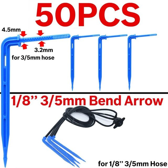 Greenhouse Drip Irrigation 4-way 3/5mm Drip Arrow 2-way Transmitter Irrigation Watering System for Pot Garden Lawn 10set/20set