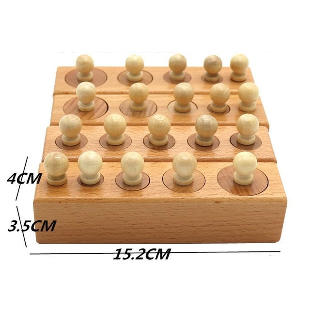 Montessori Cylinder Socket Puzzles Toy Baby Development Practice And SensesPreschool Educational Wooden Toys For Children